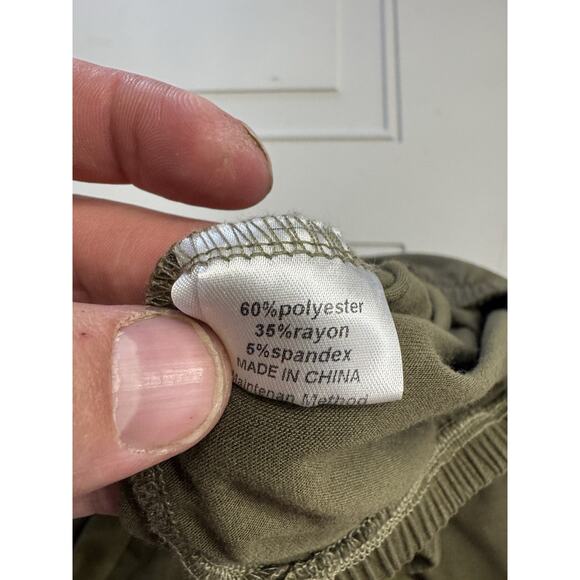 Women's Jumpsuit S Zesica Green Strapless Belted Elastic Waist Pockets Rompers - Picture 5 of 7